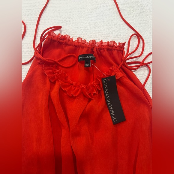 Banana Republic Deep Orange Halter Sundress with Ruffled Tiers
NWT
Size Large - Picture 7 of 8